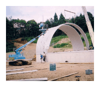 ドーム型 屋根 施設 建築 設計 倉庫 畜舎 工場 宝和工務 納期短縮